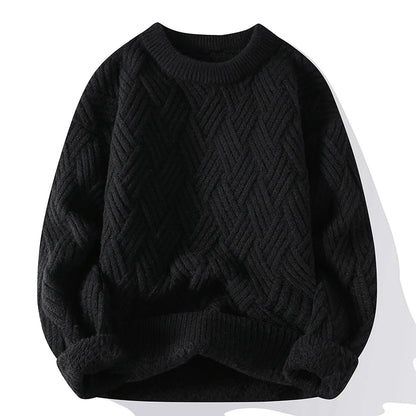 Legible Autumn and Winter Casual Sweaters Men Round Neck Collar Knitted Pullovers Male Loose Sweater Man