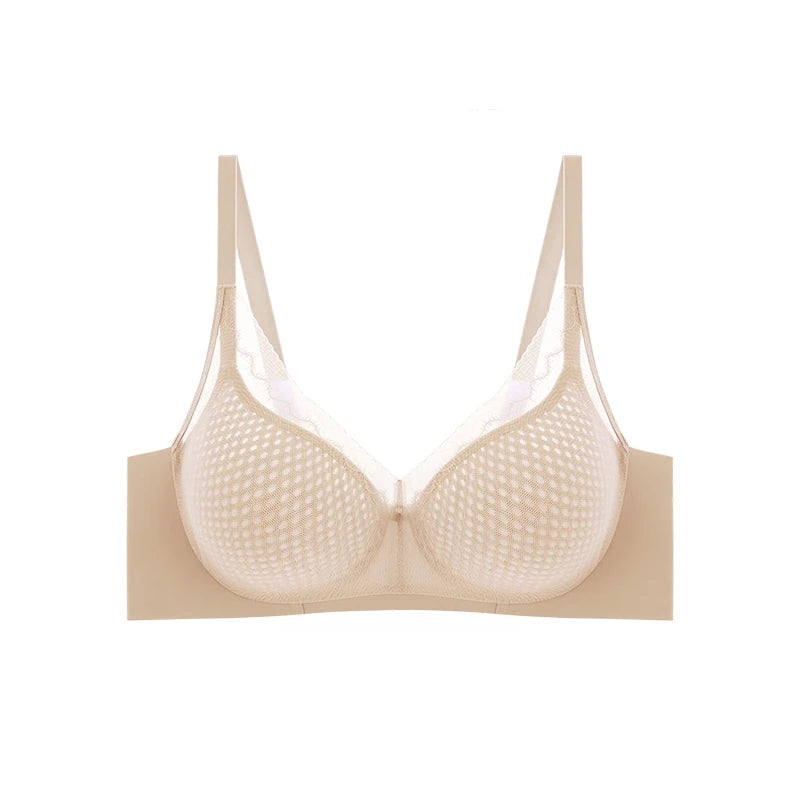 Big Chest Appears Small Bra for Women Lightweight Breathable Seamless Soft Support Breast Collection Anti Sagging Bra OWD6105