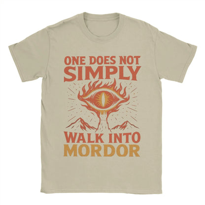 One Does Not Simply Walk Into Mordor Eye of Sauron L-Lords Of The R-Rings T-Shirts Men Pure Cotton Tees T Shirts 4XL Clothes