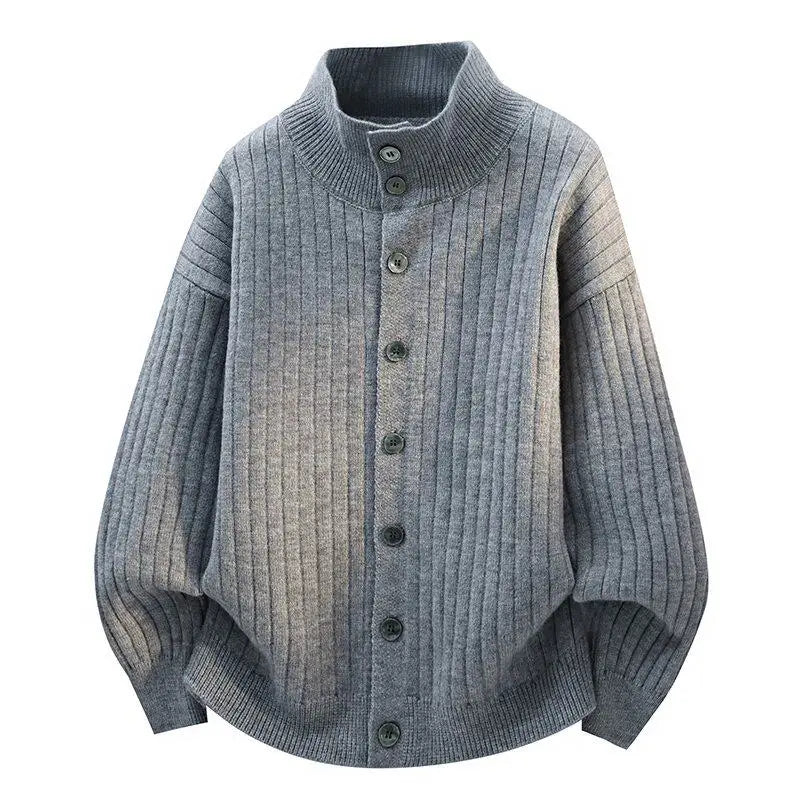 Legible Autumn and Winter Casual Sweater Men Loose Knitted Cardigan Male Round Neck Collar Sweatercoats Man