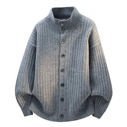 Legible Autumn and Winter Casual Sweater Men Loose Knitted Cardigan Male Round Neck Collar Sweatercoats Man