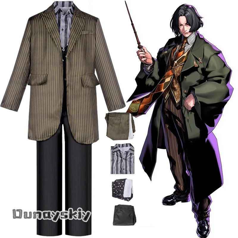 Cosplay Godfather Sirius Black Costume DIY Suit Wizard Dress Padfoot Magic Role Play Outfits Halloween Disguise Ornament