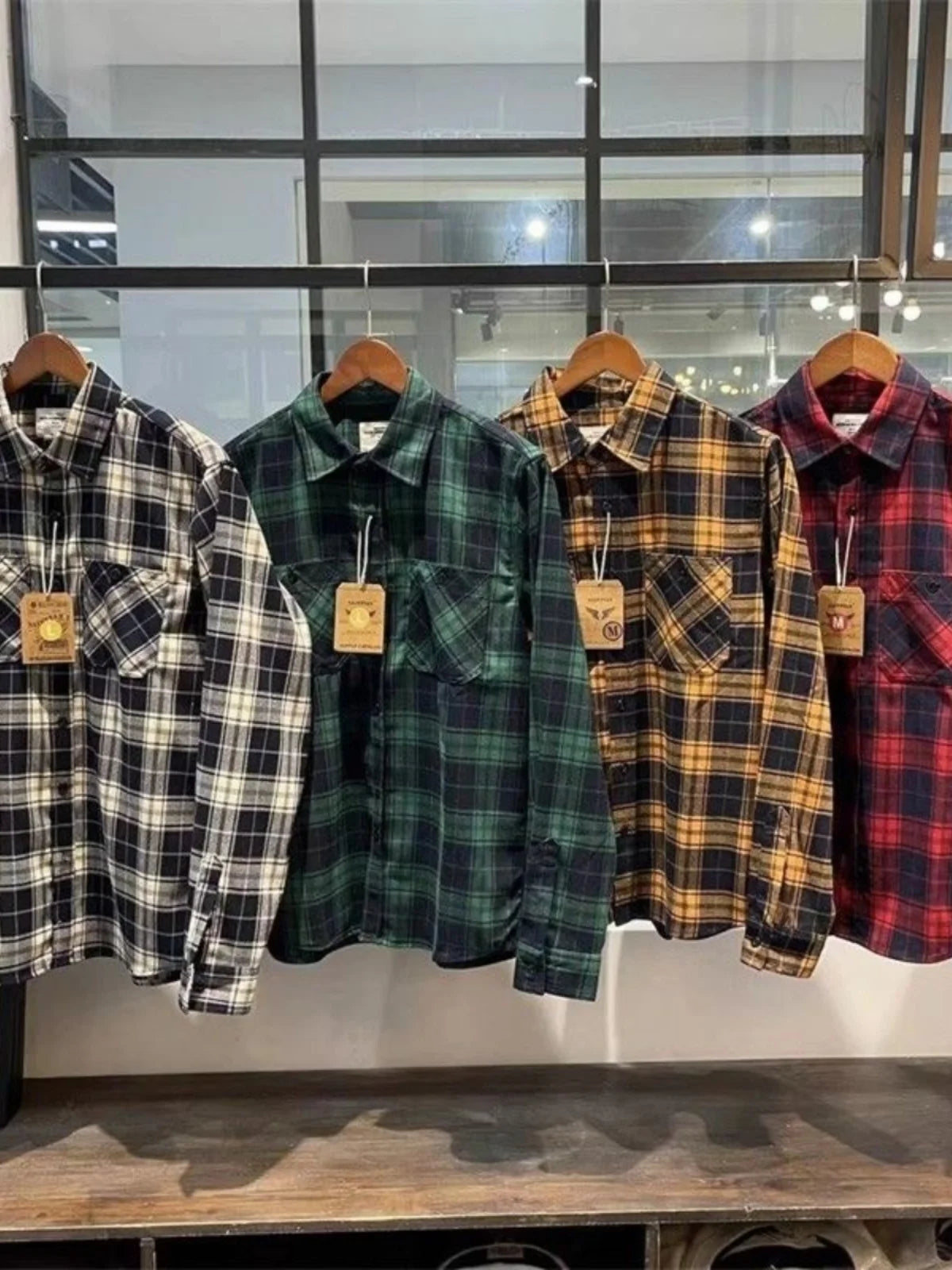 Autumn Men's Pure Cotton Flannel Plaid Long Sleeve Shirt Casual Loose Full Cotton Washed Dad Clothes Style Breathable Fashion