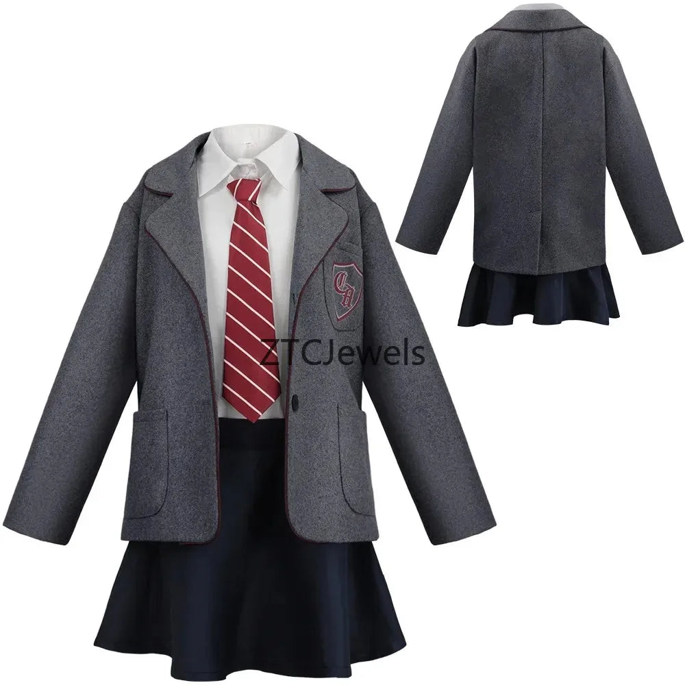 Matilda Cosplay Costume Girls School Uniform Jacket Shirt Skirt Tie Set Halloween Party Stage Musical Outfit