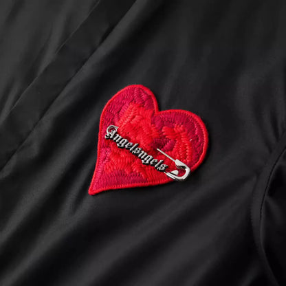 Brand Knitted Love Embroidery Shirt Men Trend Long Sleeved Men Shirt Luxury Social Banquet Party Shirts Streetwear Men Clothing