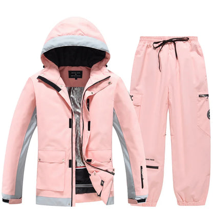 New Men's Women's Ski Suit Winter Outdoor Snow Wear Waterproof Windproof Thickened Warm Ski Clothing Jacket Pants Set Couple