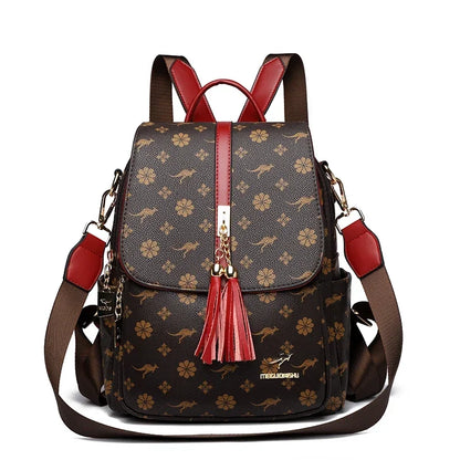 Ladies Backpack Designer High Quality Leather Women Bag Luxury Fashion Printing Large Capacity Backpacks Sac