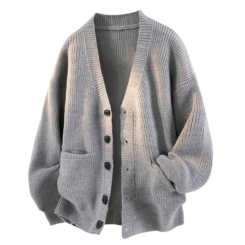 Men's Autumn and Winter Outdoor Comfortable Windproof Warm Cardigan Sweater Fashion Trend Versatile Knitted Warm Casual Jacket