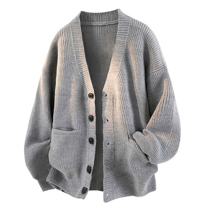 Men's Autumn and Winter Outdoor Comfortable Windproof Warm Cardigan Sweater Fashion Trend Versatile Knitted Warm Casual Jacket