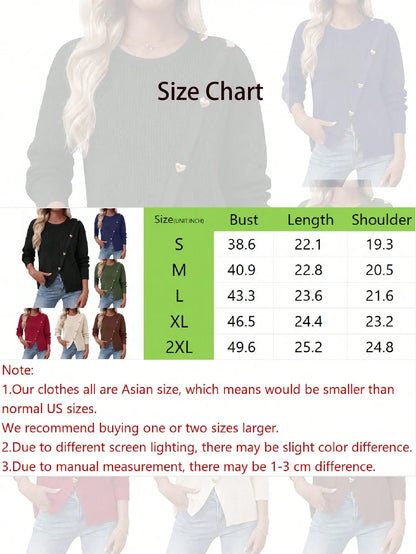 Womens Long Sleeve Sweaters Dressy Casual Knit Pullover Jumper Tops Fashion Clothing Fall Tops, Casual Outfits, Side Split, Cable Knit Crewneck,