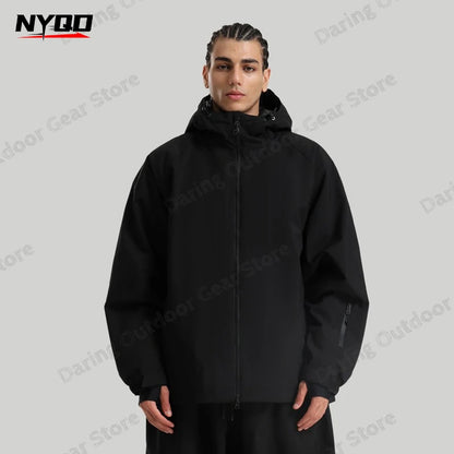 New Unisex Solid Cargo Ski Suit Waterproof Breathable Windproof Snowboard Jacket Professional Winter Outdoor Couple Snowsuit