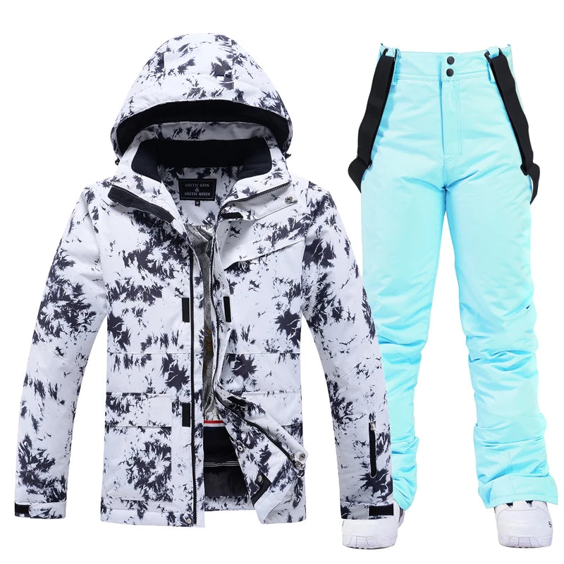 Fashion, Waterproof Snow Suit Sets for Women, Snowboarding Clothing, Ski Costumes, Winter Wear, Jacket Strap Pant for Girl's