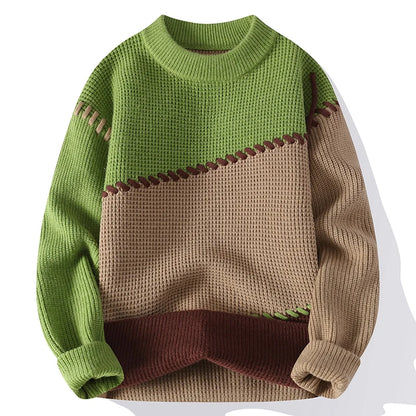 Men's Fashion stripe pattern Sweaters 2024 Autumn/Winter Loose Knittwear Men sweater youth Thick Warm wool pullovers M-4XL ﻿