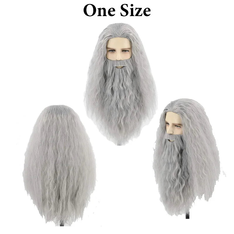 Disguise Dumble Cosplay Dore Costume Albus Men Wizard Robe Belt Beard Hat Wig Magic Clothing Set Outfits Halloween Carnival Suit
