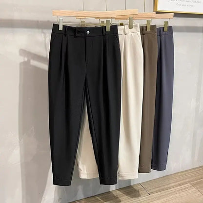 Luxury Fashion Straight Men's Casual Pants Spring Summer Harem Business Formal Male Trousers Trendy Brand