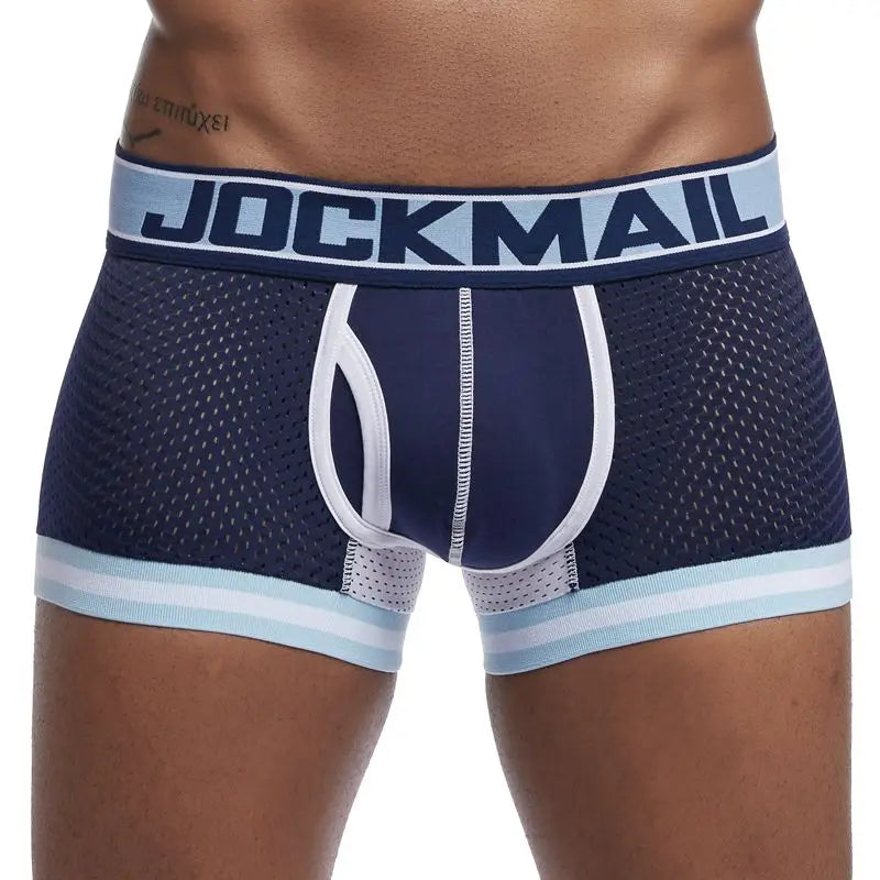 JOCKMAIL 5pcs Man Underpants Boxershorts Mesh Nylon Men Boxers Male Breathable Underwear