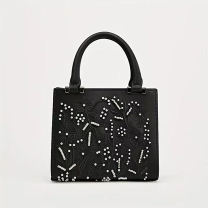 Elegant Soft Pearl Embroidery Fashion Handbag Silk Cheongsam Evening Clutch Chain Shoulder Bag Urban Minimalist Style Tote Chic