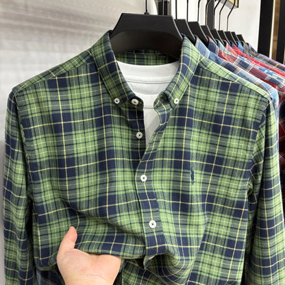 Luxury Brand Embroidery 100% Cotton Long Sleeved Shirt Men's New Shirt Men's Casual Loose Top Business Men