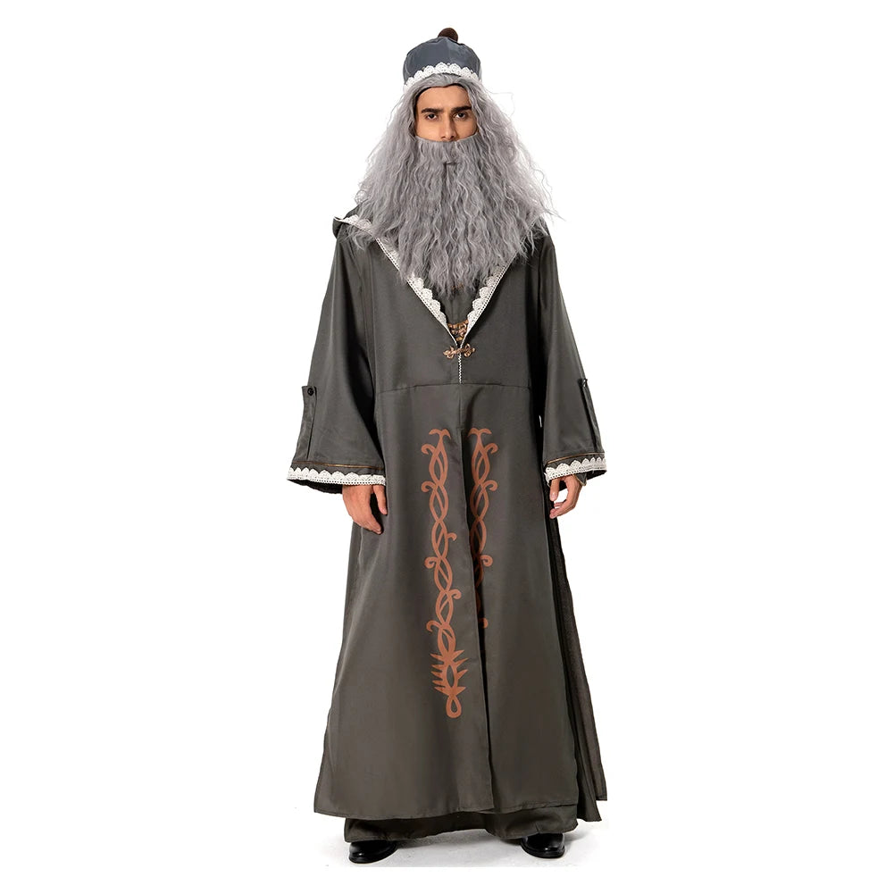 Disguise Dumble Cosplay Dore Costume Albus Men Wizard Robe Belt Beard Hat Wig Magic Clothing Set Outfits Halloween Carnival Suit