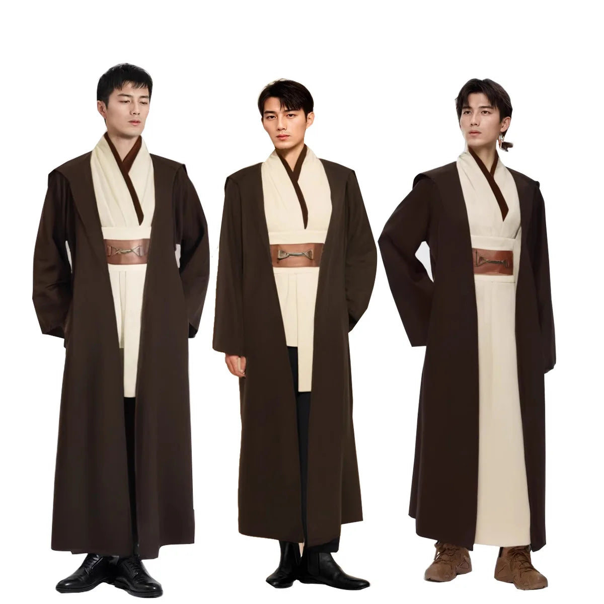 Obi Wan Kenobi Jedi Cosplay Costume Adult Unisex Coat Friar Uniform Robe Full Set Accessories Halloween Carnival Outfits