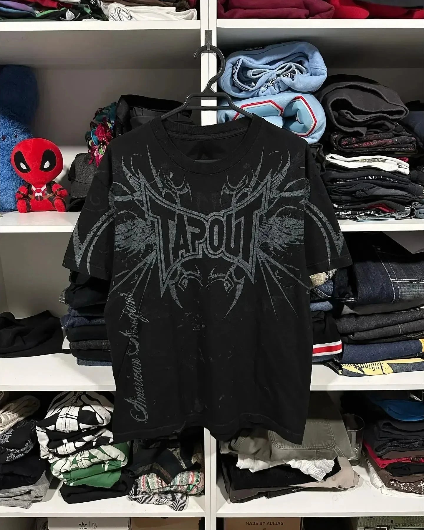 2000s Tapout T Shirt Punk Hip Hop Graphic Letter Print Oversized TShirt Womens Mens Round Neck Cotton Short Sleeve Tops Clothing