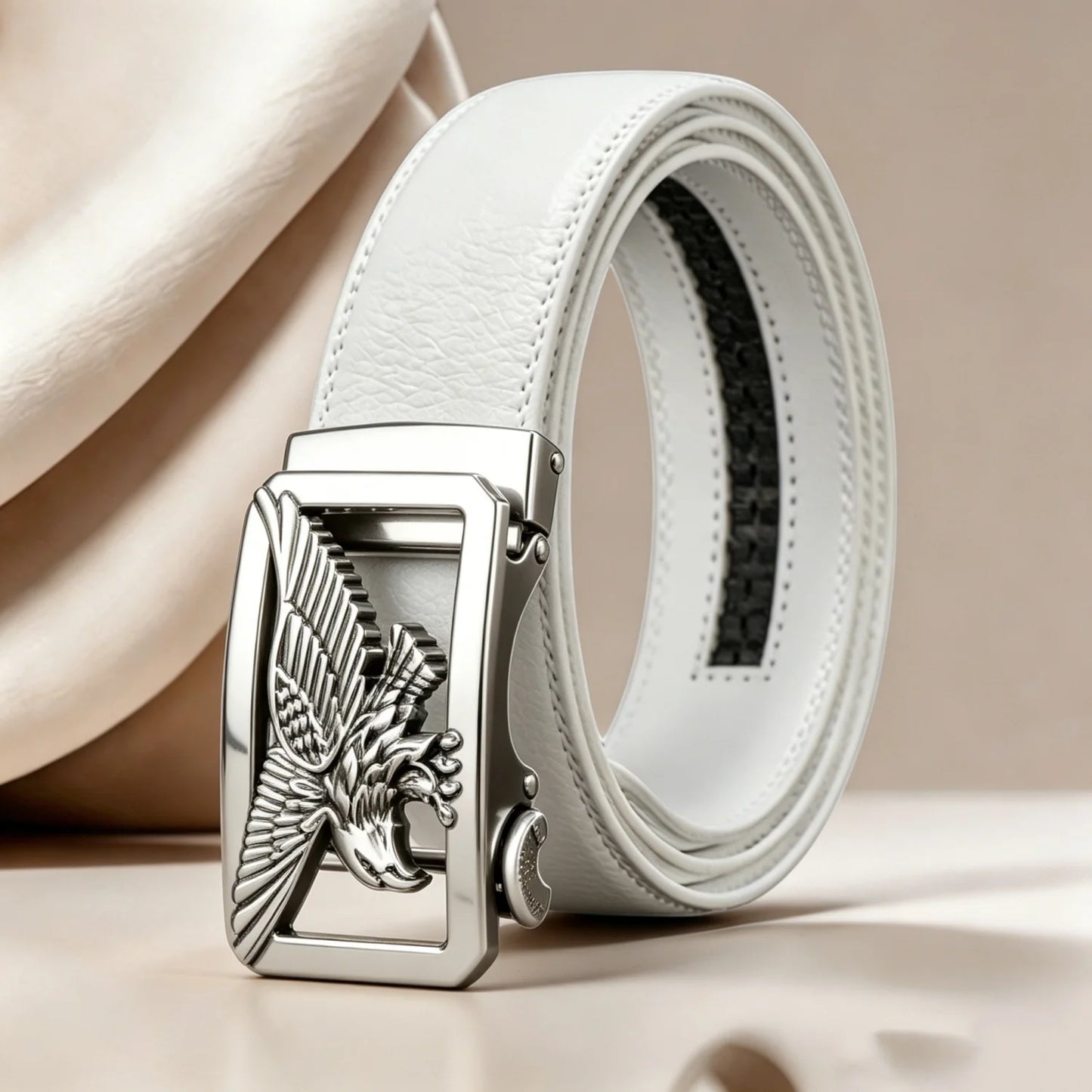 POYYAS Stylish Metal Buckle Belt for Women Men Belt Automatic Buckle Belt Green Belt Fashion Business Trend Belt Casual Belt for Men Belt Gift for Husband and Father