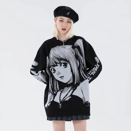 Anime Kawaii Winter Men Gothic Clothes Goth Man Sweater Men's Cartoon Women Tops