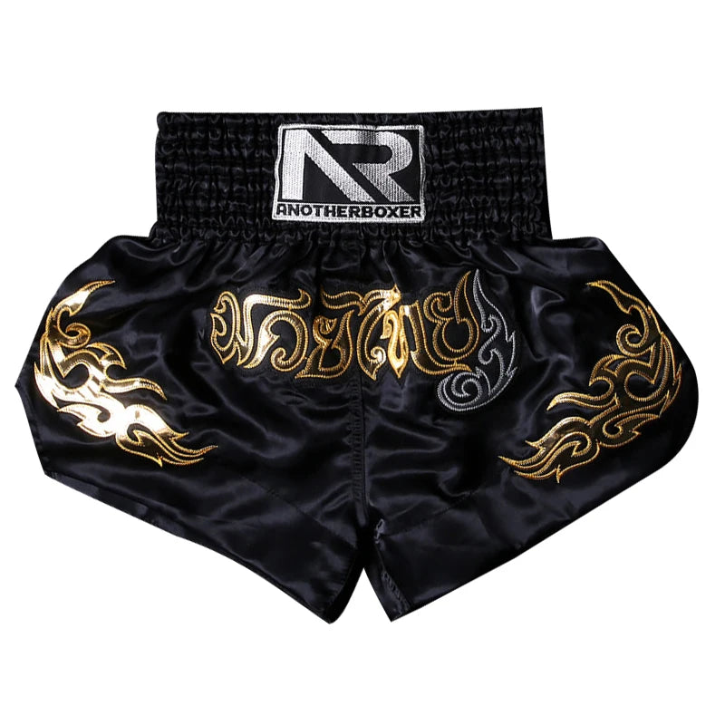 Muay Thai Fight Kickboxing Shorts Fitness Men Women Kids Boxing Shorts Embroidery Thailand Gym Training Black MMA Jujitsu Pants