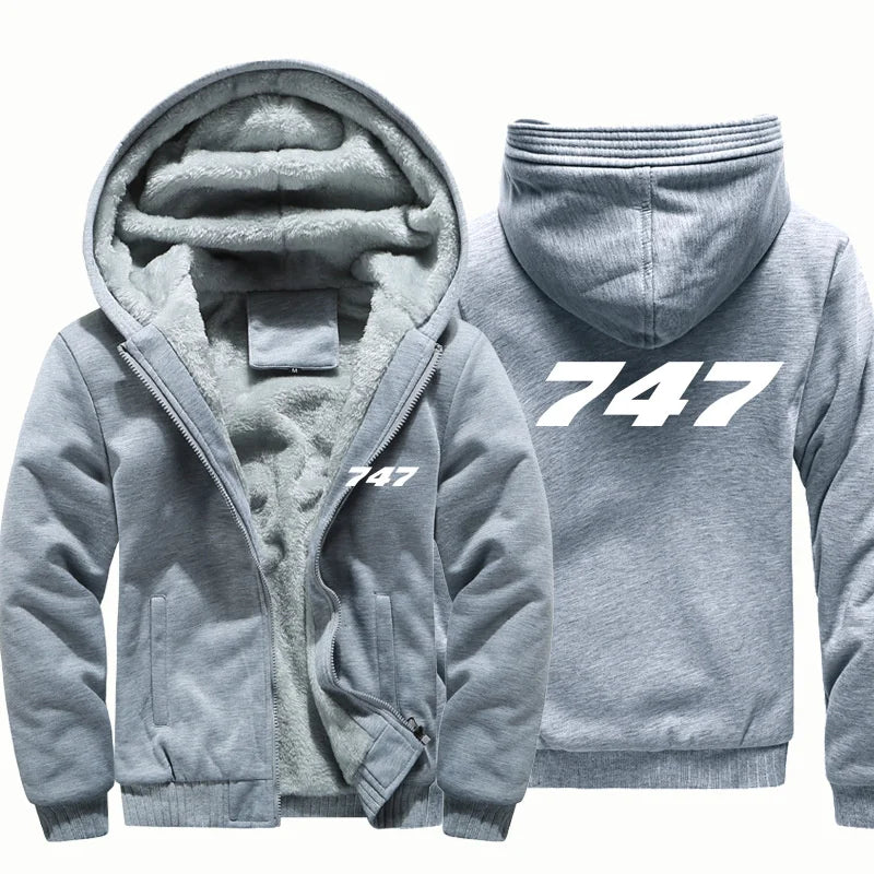 Hooded 747 Aviation Pilots Flight Fleece Warm Wool Thick Men Coat Jackets Autumn Winter Hoodies Sweatshirts