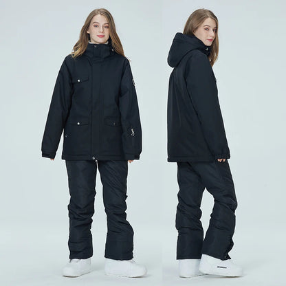 -35, Men and Women Snow Wear, Clothing for Snowboarding, Snow Ski Jacket and Pant Set, Snowboarding Clothing, Pure Color, Unsex