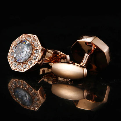 Fashion French Men’s Shirt Cufflinks Wedding Gifts Jewelry Enamel Crystal Groom Buttons High Quality Luxury Father Favors