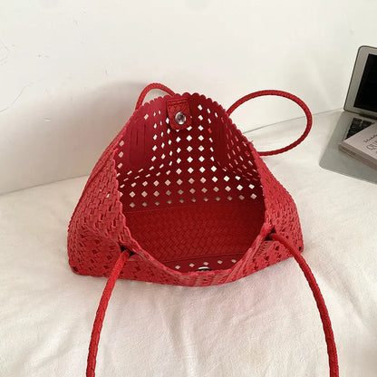 Fashion woman shoulder bags for women 2026 brand luxury designer bag female totes purses ladies woven shoulder handbag summer