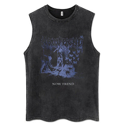 Y2K Tanks Tops for Men Women 100% Cotton Vintage Black Men's Clothing Hip Hop Punk Rock Sleeveless Tshirts Gothic Vests