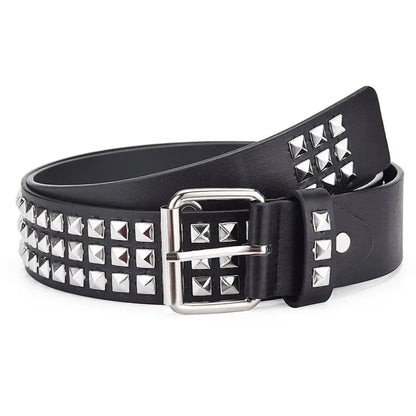 Fashion New Square Bead Rivet Belt Metal Pyramid Belt Men and Women Punk Hardware Jeans Belt Y2K Belt Designer Belt Women's Bel