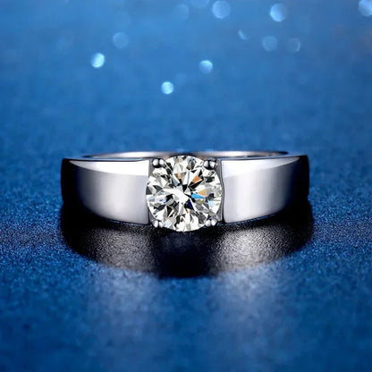 NeeTim 1ct 2ct D Moissanite Wedding Band Men Ring 925 Sterling Silver Engagement Rings For Man With Certificate Fine Jewelry