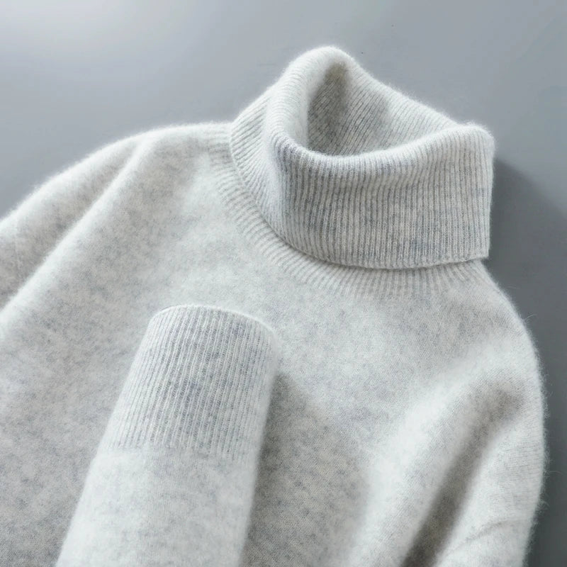 100% Wool High Neck Sweater with Pullover for Men, Autumn and Winter Warm and Full Sleeved Hot Selling New Knitted Base Sweater
