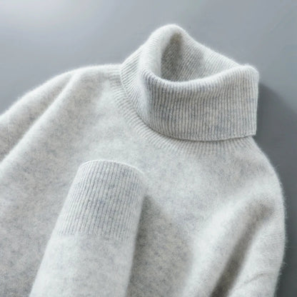100% Wool High Neck Sweater with Pullover for Men, Autumn and Winter Warm and Full Sleeved Hot Selling New Knitted Base Sweater