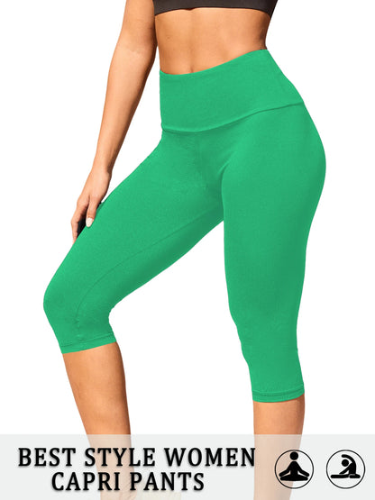 Women'S Super soft Capri Pants，High Waisted Tummy Control Leggings for Cozy Home & Casual Outfit