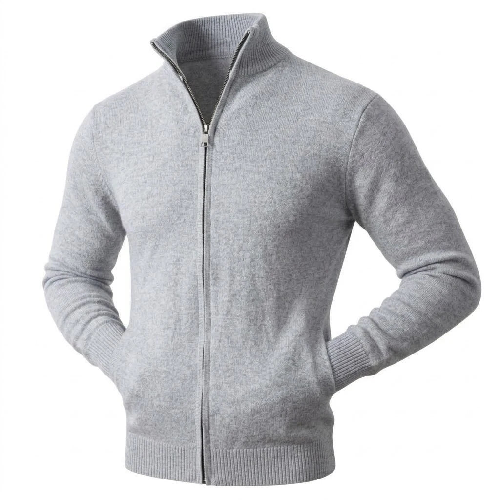 Autumn Men's Casual Stand Collar Cardigan Sweater Zip Knitted Jacket Winter Warm Jumper Coat Outwear Long Sleeve Streetwear Top