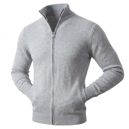 Autumn Men's Casual Stand Collar Cardigan Sweater Zip Knitted Jacket Winter Warm Jumper Coat Outwear Long Sleeve Streetwear Top