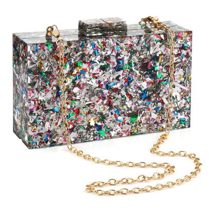 Acrylic Luxury Wedding Chain Handbag Women Box Clutch Evening Bags Chic Party Shoulder Crossbody Bags Ladies Dinner Dress Purses