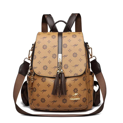 Ladies Backpack Designer High Quality Leather Women Bag Luxury Fashion Printing Large Capacity Backpacks Sac