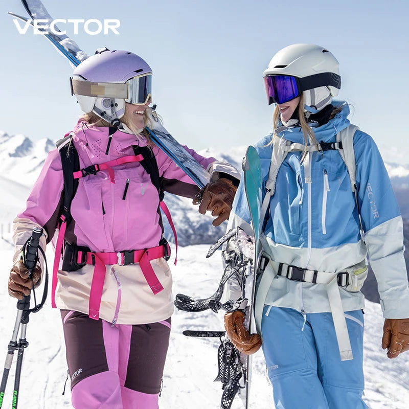 VECTOR Man and Woman Open Skiing Jacket with High Pressure Waterproof and Wear Resistant Full Pressure Adhesive Snowboard