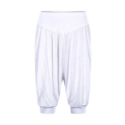 Summer Women Capri Pants Elastic Casual Loose High Waist Bloomers Joggers Sports Fitness Yoga Sweatpants Trousers