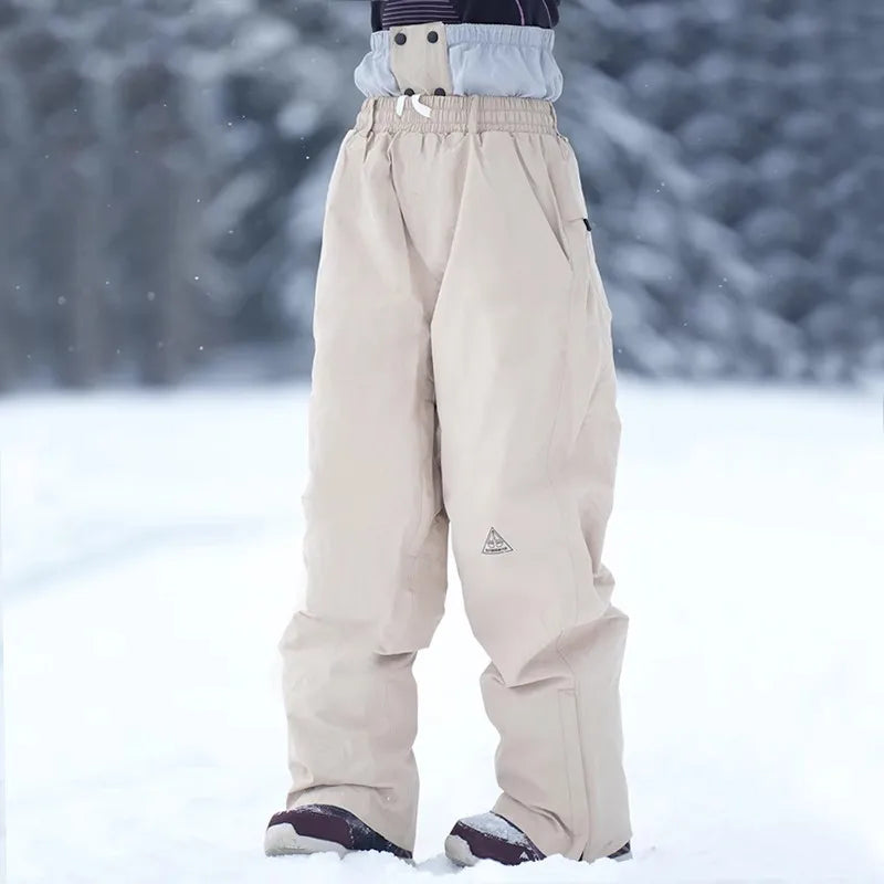 2025 Men's and Women's Loose Work Clothes Ski Pants - Men's and Women's Winter Snow Equipment Waterproof and Windproof Ski Pants