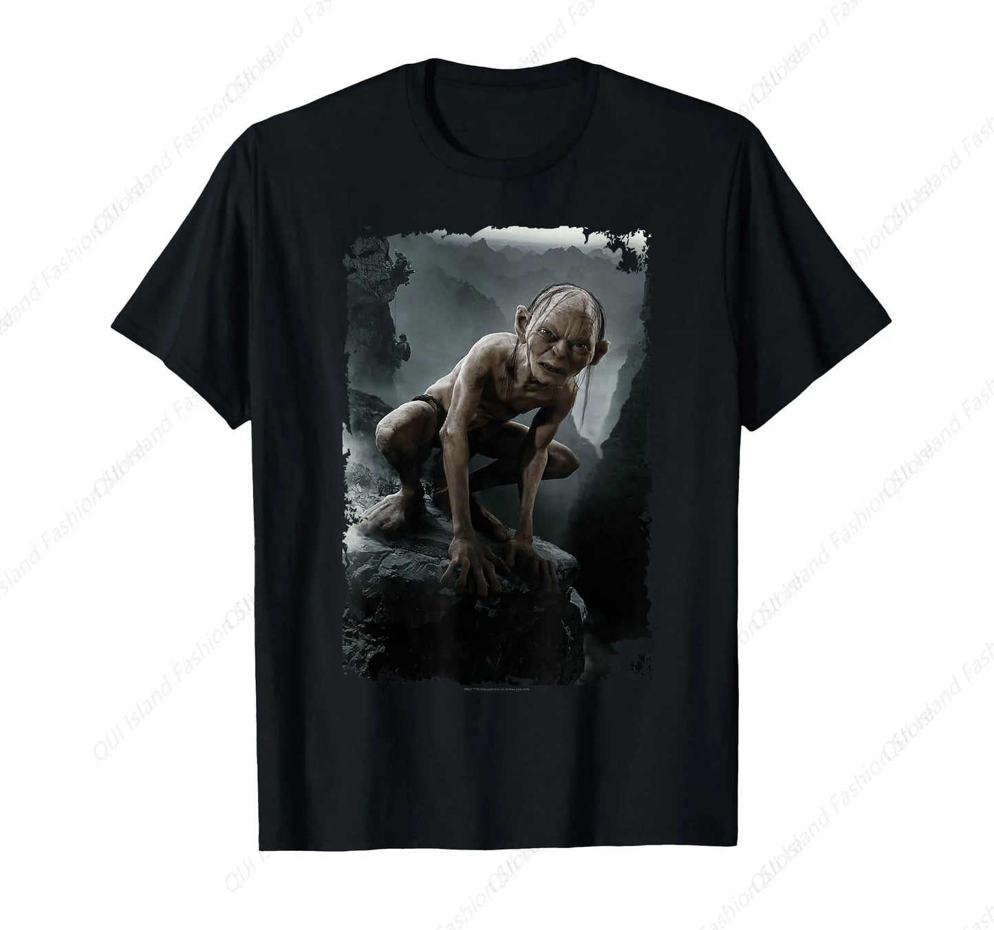 Fashion Lord Of The Rings Gollum Unisex Adults Black Cotton Modern T-Shirt