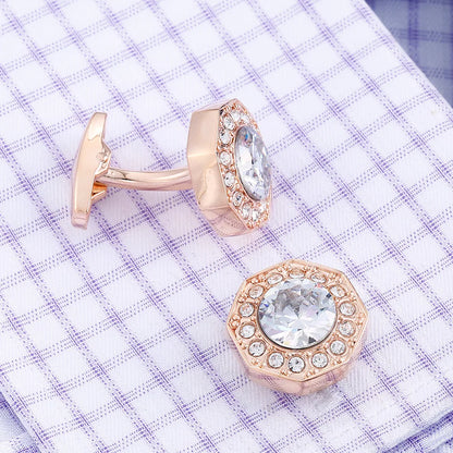 Fashion French Men’s Shirt Cufflinks Wedding Gifts Jewelry Enamel Crystal Groom Buttons High Quality Luxury Father Favors