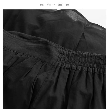 60-Count Pure Ramie Cake Skirt, Mid-Length Beach Vacation Skirt for Women, New Summer 2026 Style