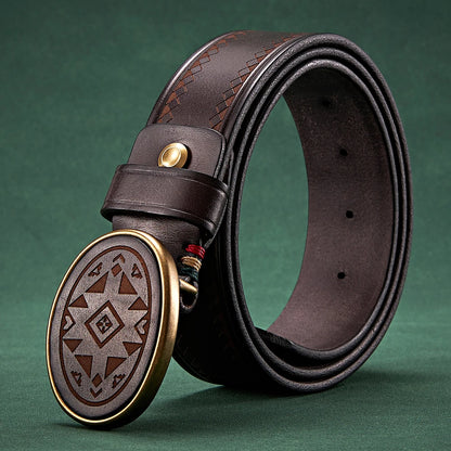 3.8CM Men High Quality Genuine Leather Belt Luxury Smooth Buckle Belts Pure Cowskin Laser Engraving Strap Male Jeans for Man