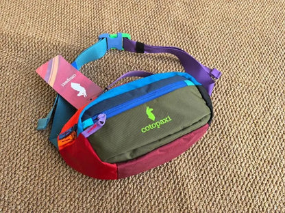 Color Block Spliced Nylon Fanny Pack Adjustable Strap Lightweight Crossbody Waist Bag Outdoor Hiking Travel Portable Chest Bag Multi Color Sling Belt Bag